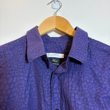 Versace Collection Trend Mens Purple Jacquard Button Down Shirt V300014 Sz 17/43