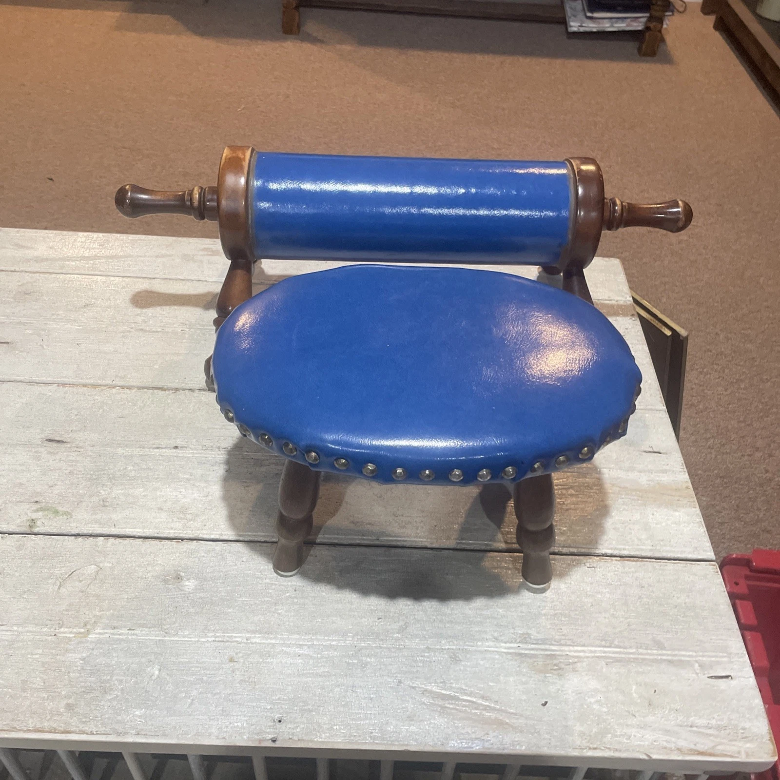 Vintage Rolling Pin Footstool