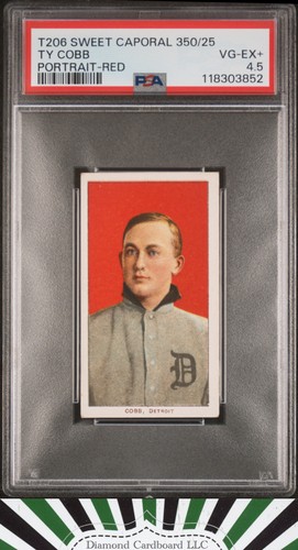 1910 T206 Sweet Caporal 350/25 Ty Cobb Portrait Red PSA 4.5 [MBA SILVER]