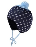 MüTze maximo Baby Jungen 45Cm Blau Pompon Sternchenmuster Bindeband 4821