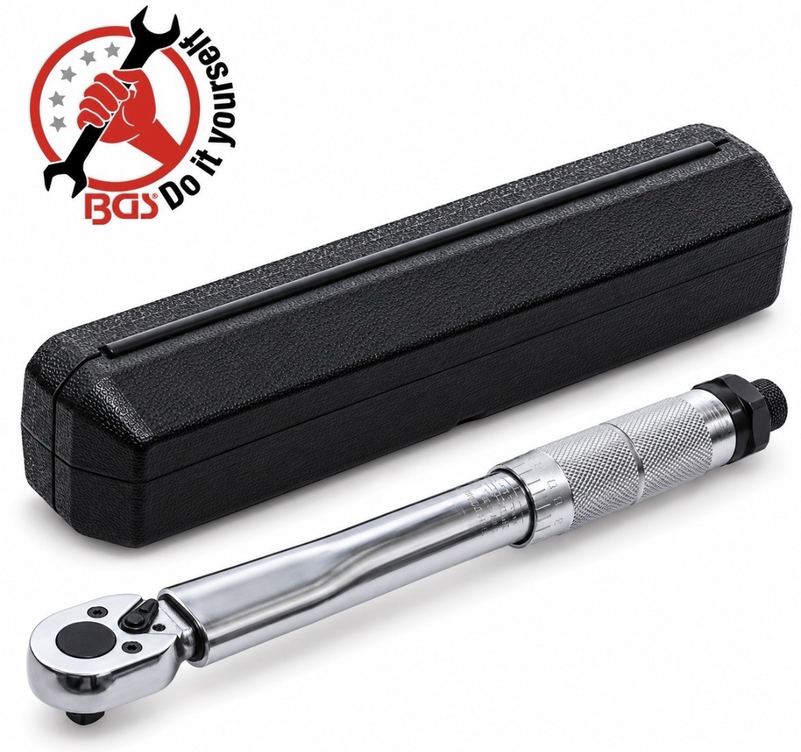 Clé Dynamométrique 1/4 2-24 Nm Réglable Cliquet Réversible Coffret Serrage BGS