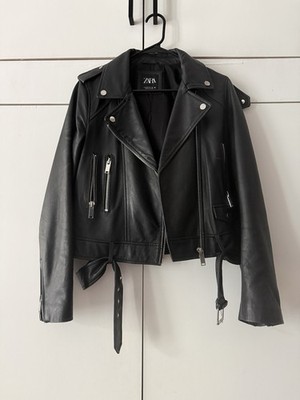 Zara Genuine Leather Moto jacket Size M