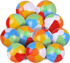 12" Beach Balls Bulk - Inflatable Swimming Pool Toys for Kids Birthday Party 12