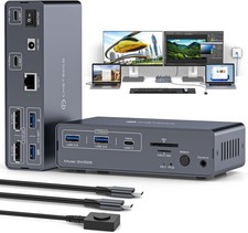 CMSTEDCD USB-C Dockingstation KVM 2 Laptops 2 Monitore 12-in-1 4K 120Hz