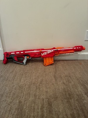 Red Nerf N-Strike Elite Mega Centurion Sniper Dart Gun w/ Clip Magazine WORKS!