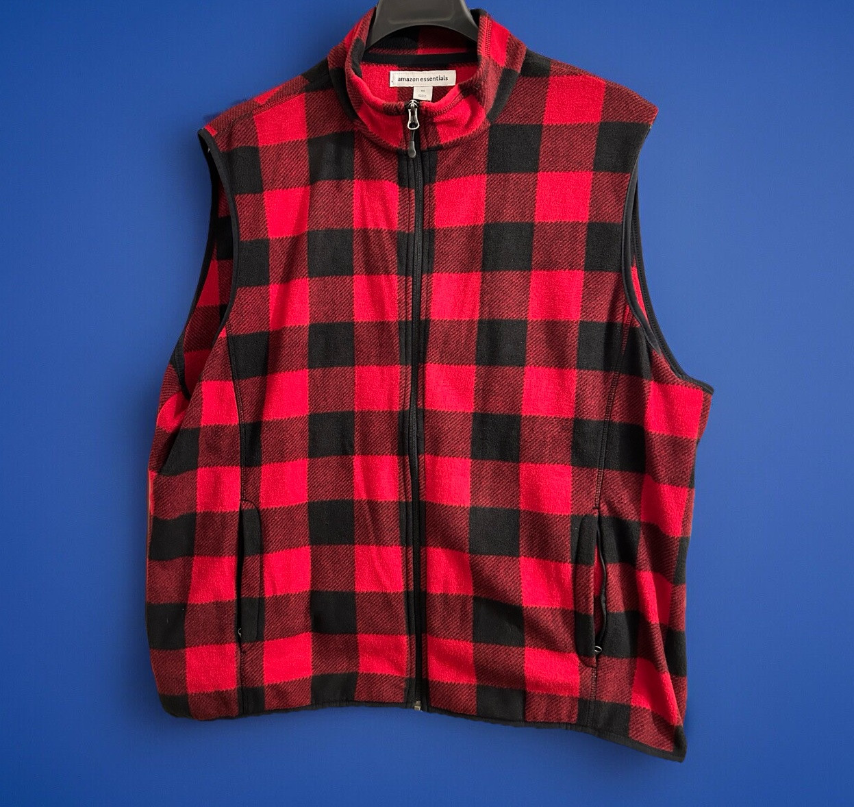 Amazon Essentials Red Black Checkered Constructio… - image 1