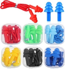 6 Pairs Ear Plugs for Sleeping, Soft Reusable Silicone Earplugs for Swimming 