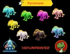 Ark Survival Ascended Official PVE Pyromane 100%imprinted TOP STATS  XBOX/PC/PS5