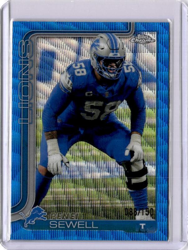 2025 Topps Chrome #99 Penei Sewell Blue Wave Refractor #/150