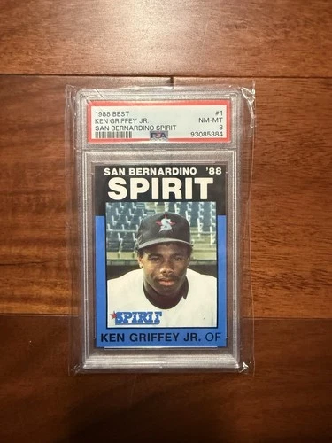 1988 Best San Bernardino Spirit - Ken Griffey Jr #1 (RC) - PSA 8, Looks Nicer