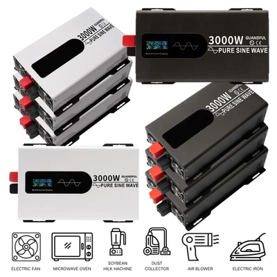 MARKENFREI 12V 24V 230V 3000W-6000W Reiner Sinus-Wechselrichter Converter Remote Off Grid