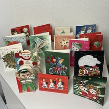 Vintage LOT 61 Used Christmas Cards Santa Snowman Angel Flocked 50s 60s