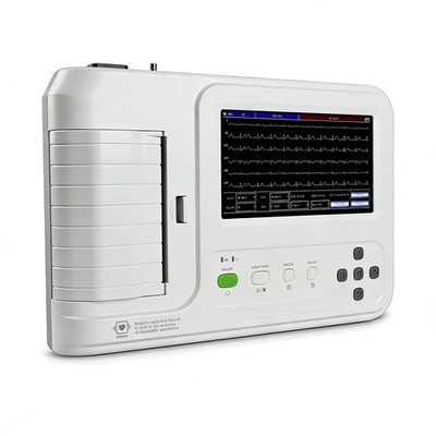 12-Lead Digital ECG/EKG Monitor 6-Channel Touch Screen Machine USB Data Output