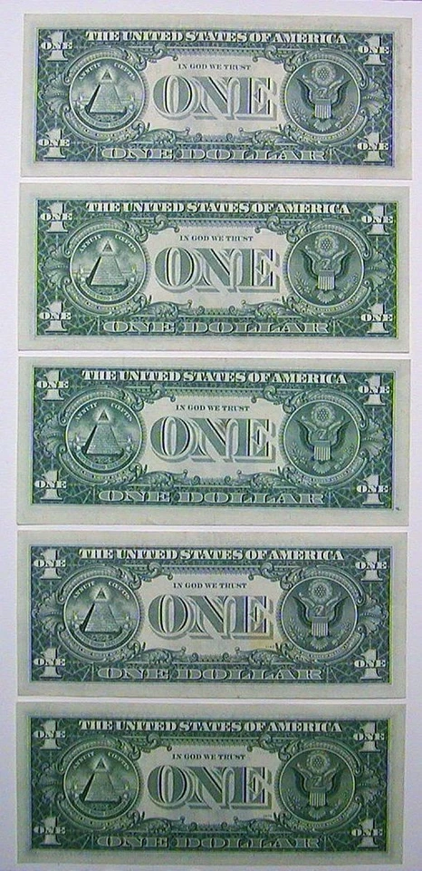 Complete Set of 5  1963 B  U. S. One Dollar $1 FR "BARR" Notes ALL BANKS LOOK - Image 2 of 4