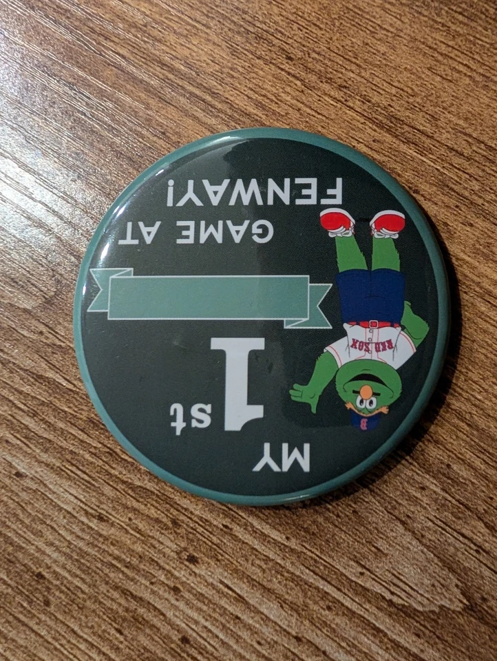 VTG MLB BOSTON RED SOX Baseball MY 1ST GAME AT FENWAY Pin BUTTON Wally Tessie - Image 2 of 4