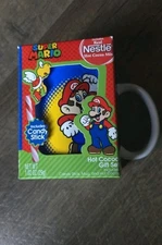 Super Mario Nestle Hot Cocoa Mug Set Candy Cane Stirrer 