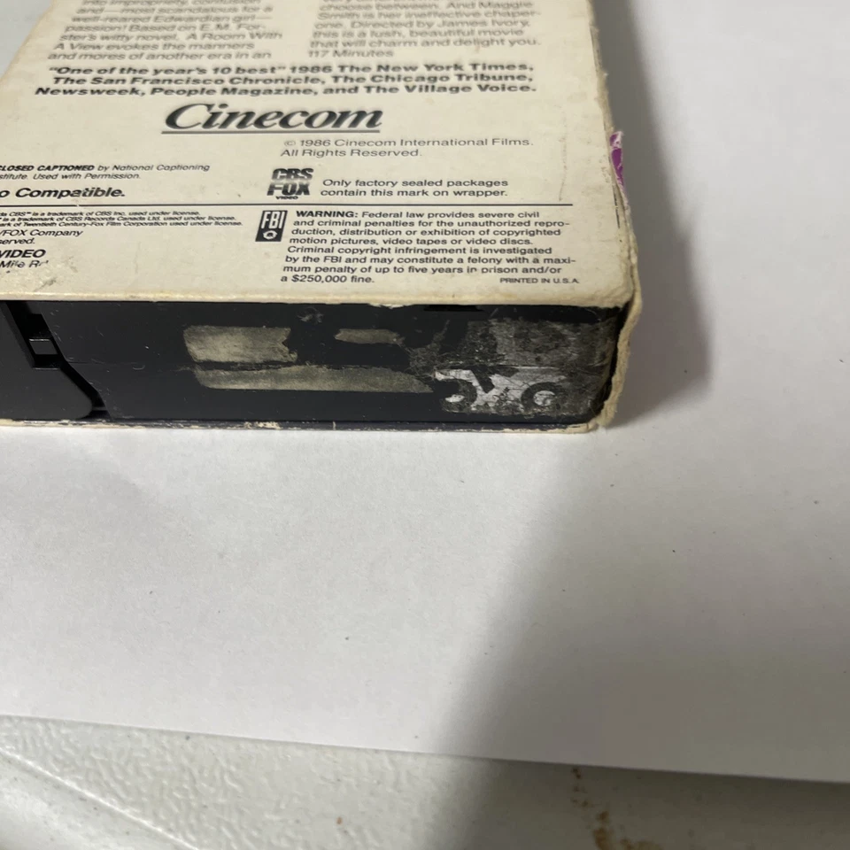 A Room With A View VHS 1987 Helena Bonham Carter Maggie Smith RARE! **TESTED** Foto 3 de 4