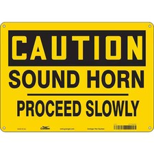 Condor 477U76 Safety Sign, 10 In Height, 14 In Width, Aluminum, Horizontal