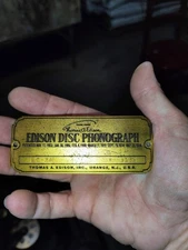Brass Tag for LC 38 Edison Phonograph Style