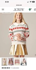 Girls JCrew Heart Sweater size large