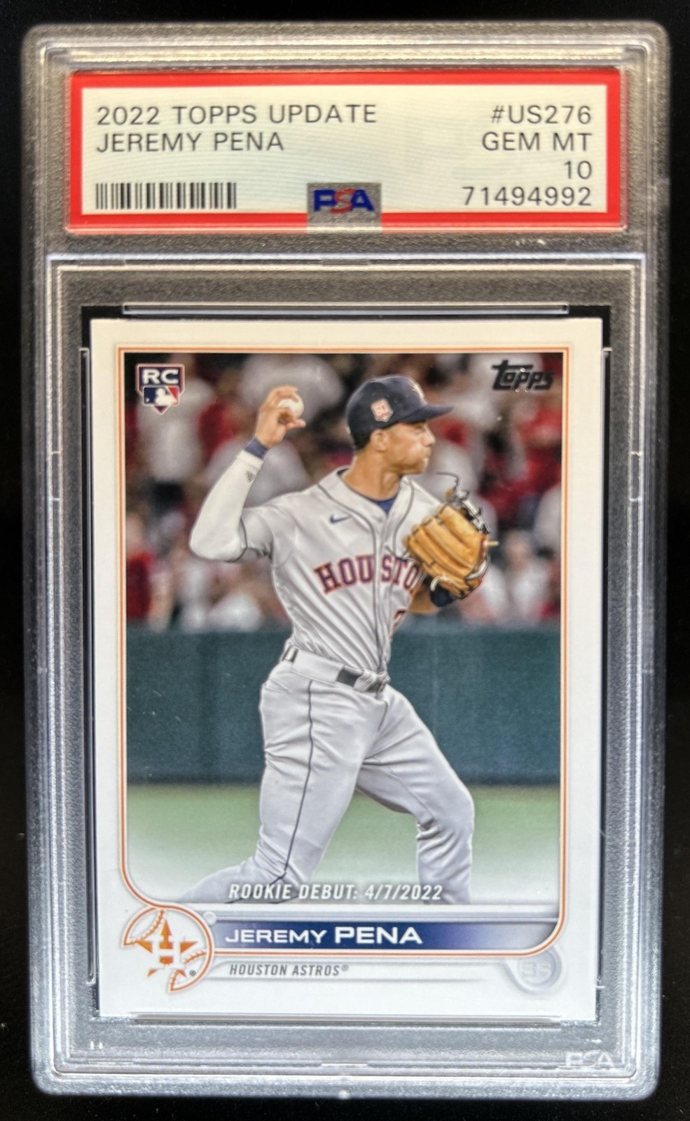 2022 Topps Update Jeremy Pena RC Rookie #US276 Astros PSA 10 GEM MINT