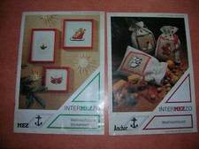2x 1998 weihnachtliche Stickereien Stickanleitung  Intermezzo Mez Anchor Vintage