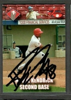 2004 #18 Howie Kendrick Cedar Rapids Kernels Baseball Signed Autograph (C62)
