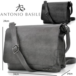 A. Basile Bolso Original Hombre Mujer Vintage Piel Negra Bandolera Cartero  Roomy | eBay