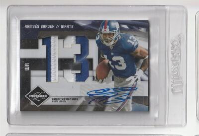 Ramses Barden #5/5 Auto Prime Patch 2009 Leaf Limited Giants