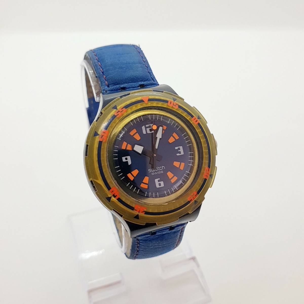 1999 Blue dial Swatch Scuba 200 Watch on Old Blue Strap, 90 
