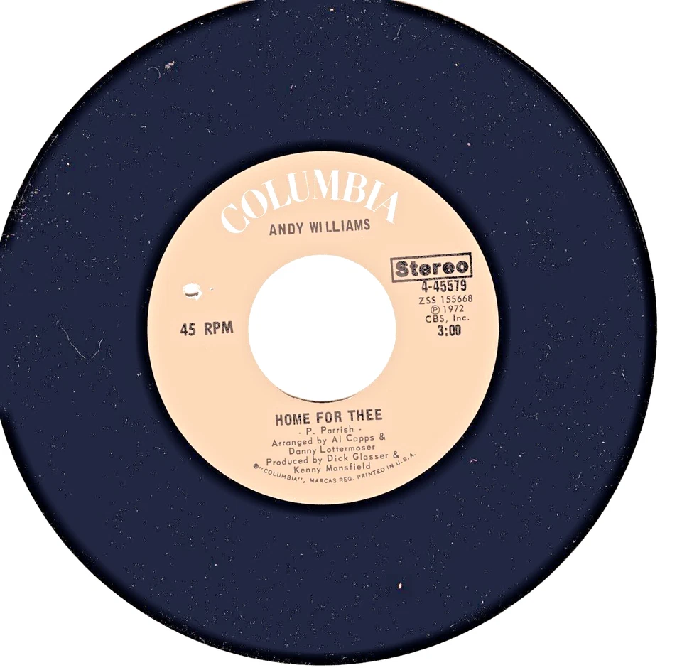 Andy Williams: Love Theme From The Godfather / Home For Thee .. 45 RPM 5613 - Image 2 of 3