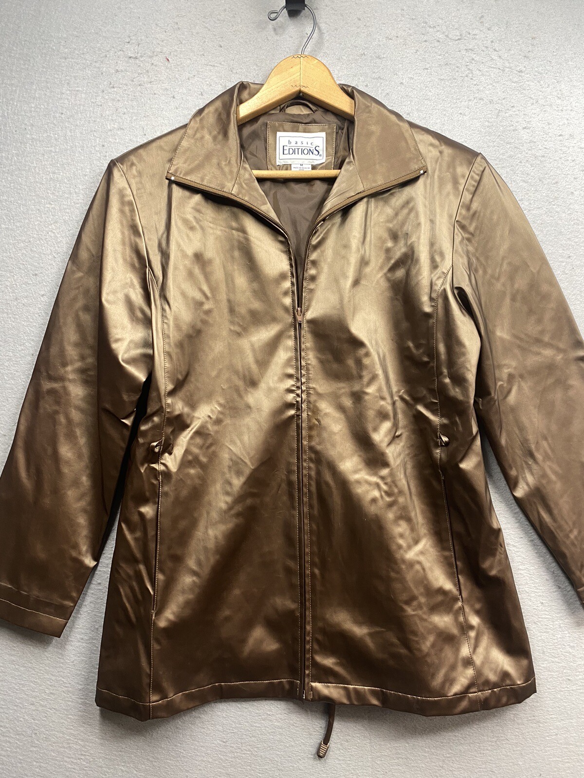 Basic Editions Jacket Women’s Brown Polyvinyl Siz… - image 1