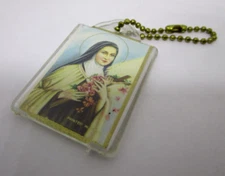 Vintage St Therese of Lisieux Identification Keychain Printed in Italy