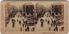Chine  19ème Stereo photo  CHINA Hong Kong Queen Street - 1896