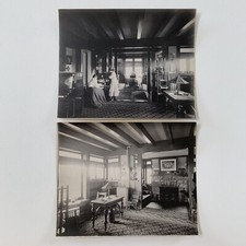 Antique Photograph Beautiful House Home Interior Furniture Lot 8x10 Woman Owl