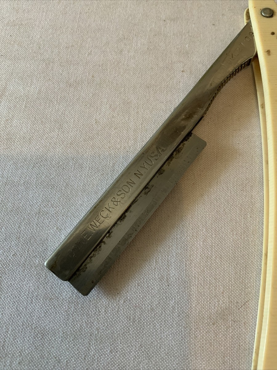 Vintage Antique Barber STRAIGHT RAZOR E Wick Sons | eBay