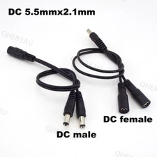2 way DC Power adapter Cable 5.5x2.1mm 1 male to 2 female Splitter connector 10H