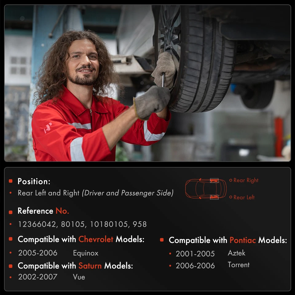 2x Tambor de freno trasero izquierdo y derecho para Chevrolet Equinox 2005-2006 Saturn Vue 02-07 Foto 2 de 4