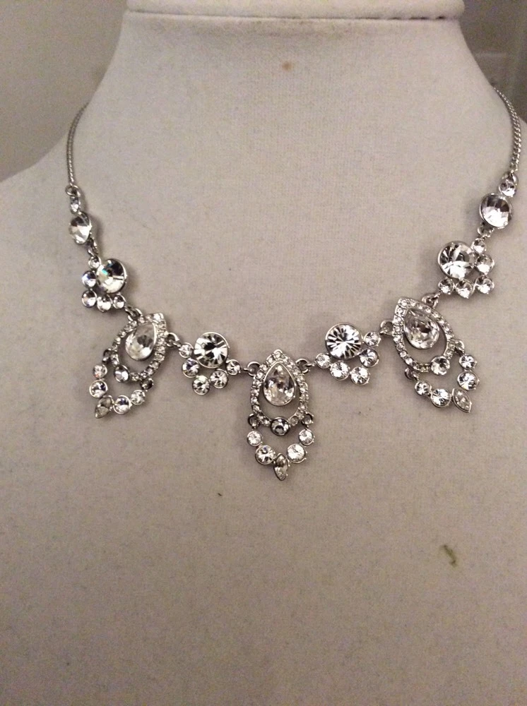 Collana Collare Frontale Strappo Cristallo Trasparente $125 GIVENCHY #159 GN