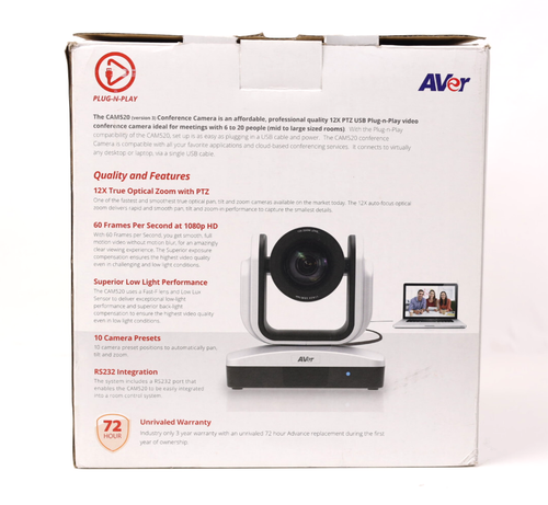 Aver CAM520 V8U0D Conference Camera Wih Mount Only p837 - Afbeelding 2 van 2