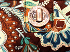 Vera Bradley Women's 8" Coin Zip Purse Wallet Turnlock Turquoise & Brown Quilted — photo 4