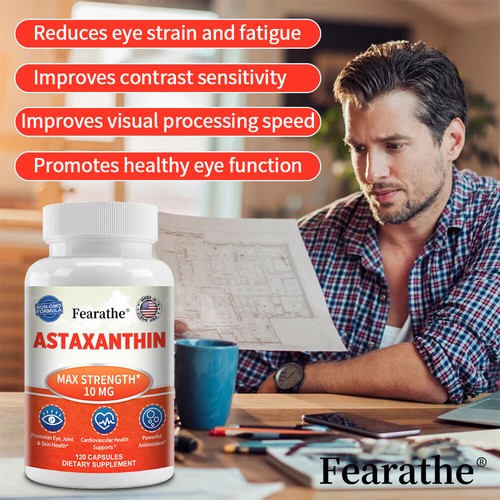 Astaxanthin Powerful Antioxidant Support 10mg 30/60 /120 Capsules Made In USA - Picture 4 of 18