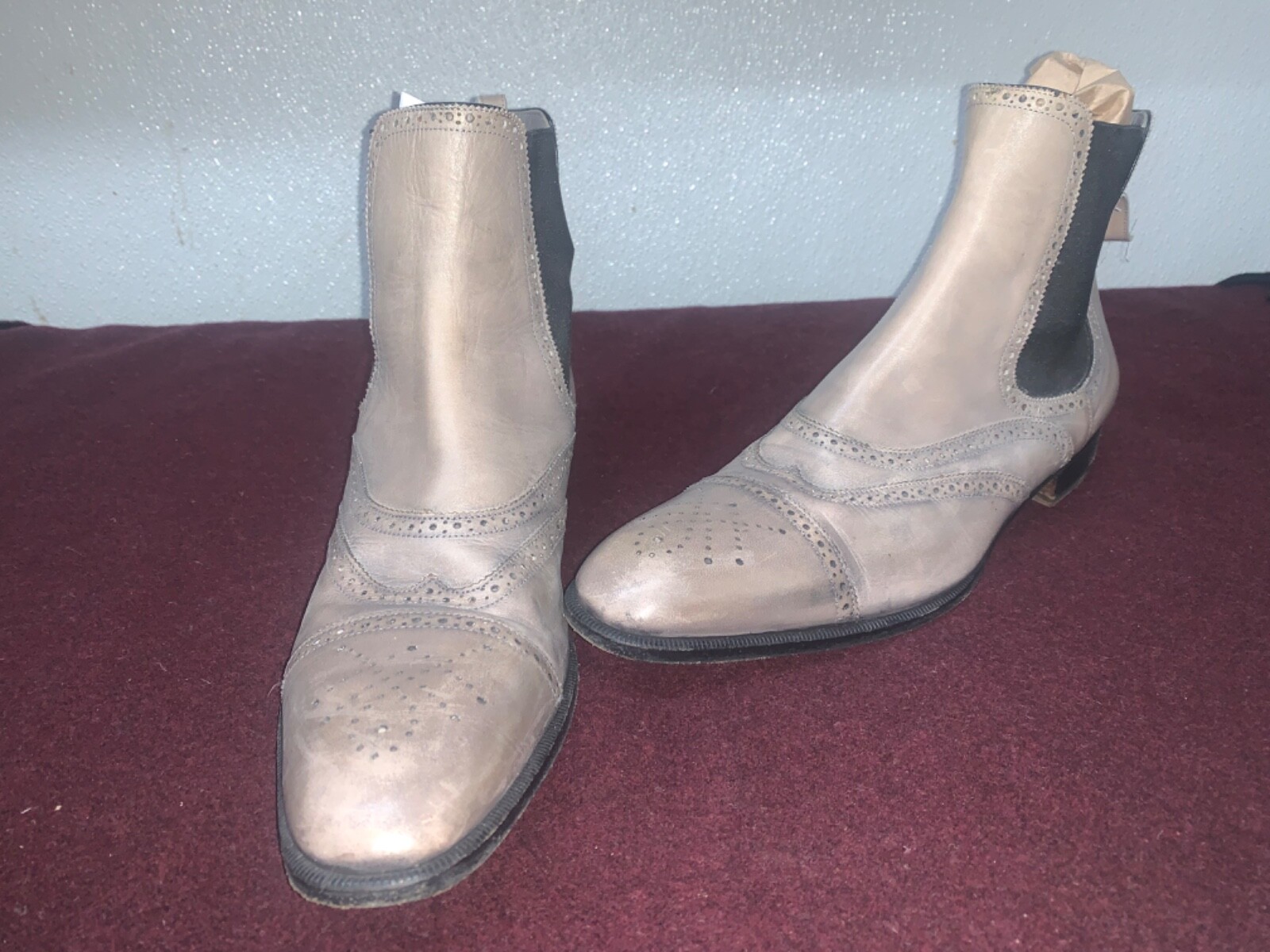 Stivali Chelsea Yves Saint Laurent Rive Gauche in pelle taglia 42 5 grigi colore US 9 5