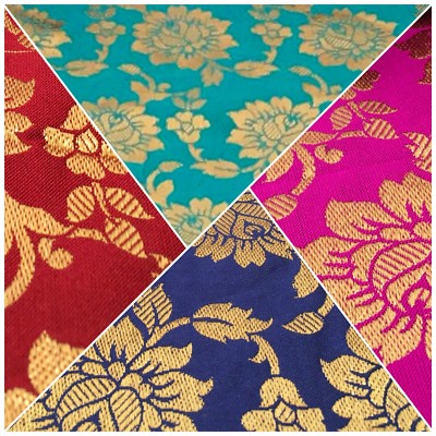 £7,50 indische gold Blumen Banarsi Brokat Weste Stoff 44'' breit Mtex MA838
