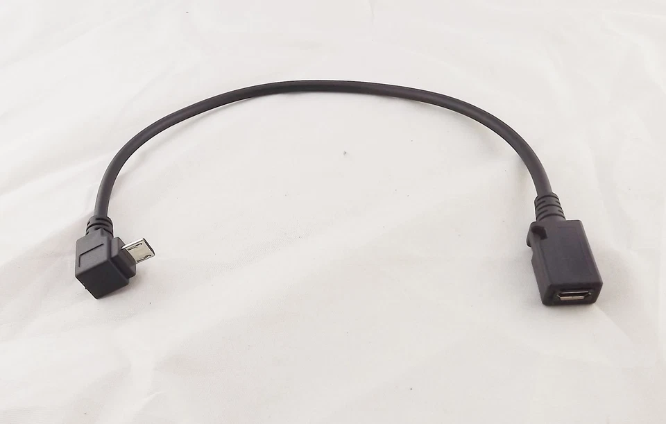 10x Up Direction 90 Degree Angle Micro USB 5 Pin Male To Female Extension Cable - Image 2 of 4