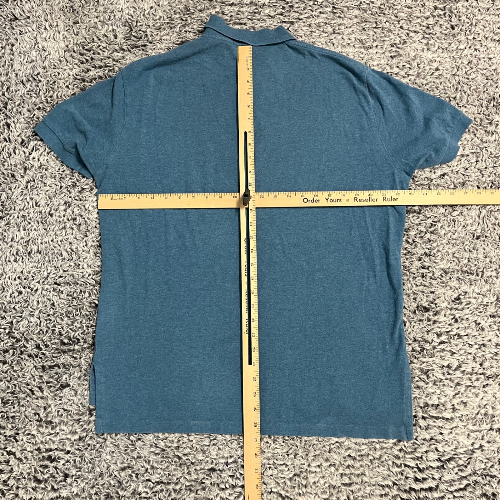 Polo Ralph Lauren Camicia Adulto Large Blu Arancione Pony Manica Corta Casual Uomo