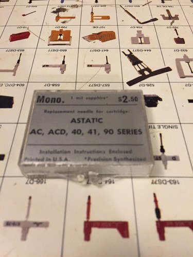 Arista Sapphire Stylus for Astatic AC, ACD, 30, 41, 90 Series Vintage NOS AS-1 - Picture 2 of 3