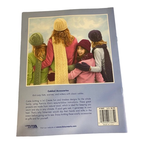 Cabled Accessories Hats Quick Easy Knitting Patterns Leisure Arts 3865 - Picture 2 of 2
