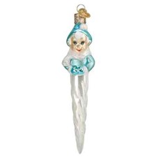 Old World Christmas FROSTY ELF ICICLE 24230 Glass Ornament w/ OWC Box