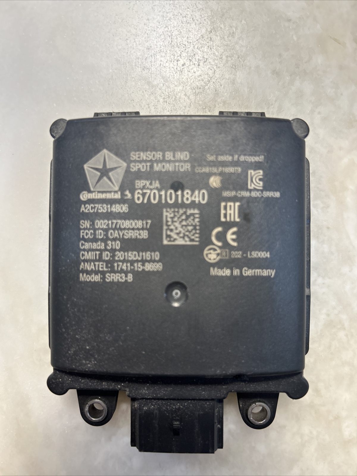 Maserati Ghibli Rear  Blind Spot Radar Sensor 670101840